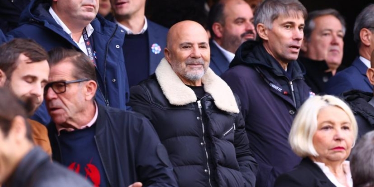 Jorge Sampaoli était présent au Roazhon Park ce dimanche lors de la défaite contre Toulouse (0-2). (G. Le Goff /L'Équipe)